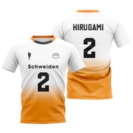 Summer New Short-sleeved Crew Neck Top Sports Jersey Haikyuu Shirt - Sweden Adlers 11 Ushijima