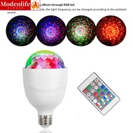 [Modenlife] Disco Ball Lamp Bulb E27 Sound Activated Remote Control RGB LED Strobe Ball Lights Bulb For Party Wedding Bar
