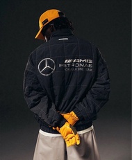 Adidas Originals x Bad Bunny x Mercedes-AMG F1聯名FW25美式潮流賽車服外套棉服