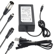 42V 2A Charger 5 Plugs Universal for 36V Lithium Battery Pack DC 5.5 * 2.1 with 8mm 3 Prong/12mm 3 P