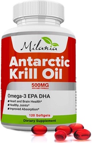 Antarctic Krill Oil - 120 Softgels - Omega-3 EPA, DHA, with Astaxanthin - Sourced from Red Krill - M