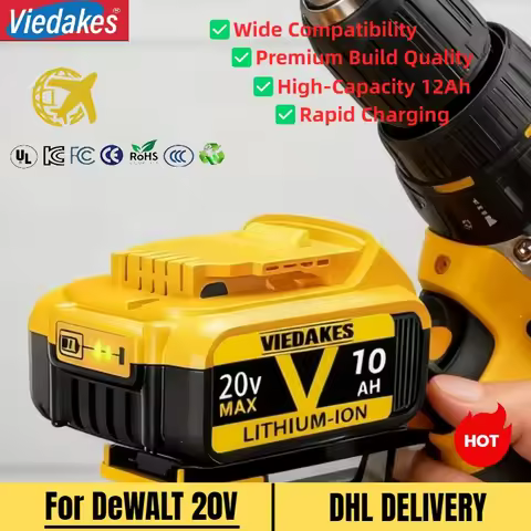 For DeWalt 18V Battery 12.0Ah for Lawn Care Tools: String Trimmer, Leaf Blower, Hedge Trimmer. Circu
