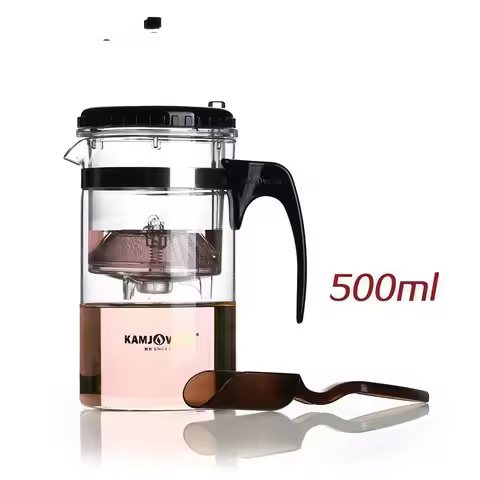 100% Genuine Kamjove TP-160 Art Tea Cup Teapot 500ml Glass Kettle strainer Elegant AUTO-OPEN set inf