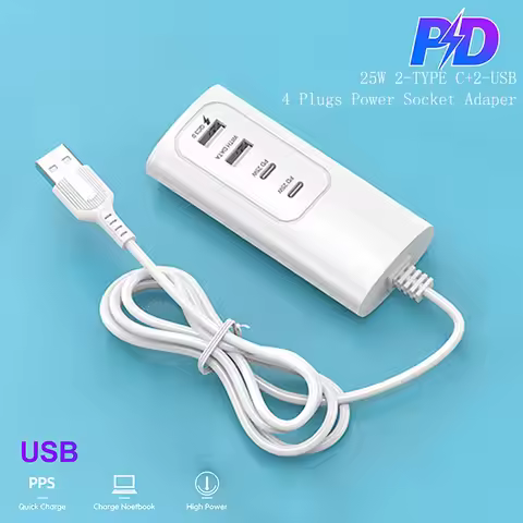 Multi Port Extender USB A Fast Charging PD Fast Charging 4-Port HUB Data Cable 1/4 Hub For Mobile Ph