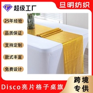 Disco Plaid Sequin Table Runner Party Table Runner Wedding Banquet Light Luxury Sequins Gypsophila T