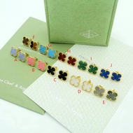 2024 New Style Single Flower Four-leaf Clover Earrings Fashion 925 Silver Needle Elegant Earrings Jewelry