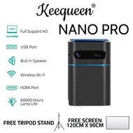 KEEQUEEN NANO 10 Years Warranty Smart Android Projector Mini 6000 Lumens HD 1080P 4K WiFi LED Projector for Home Theater