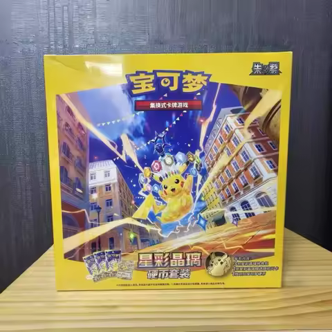 In Stock PokéMon Trading Card Game Stellar Crown Terastal Pikachu Gold Coin Set Original Authentic C