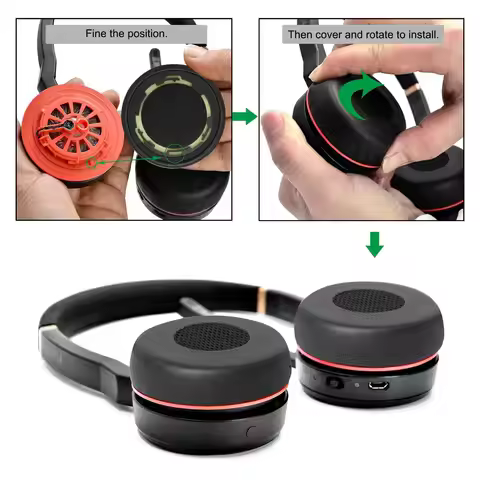 Evolve 75 Ear Pads Replacement Ear Cushion for Jabra Evolve 75(75UC 75MS 75SE), high-Density Memory