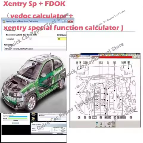 3 in 1 obd2 scanner Software DAS Xentry Special Function Calculator+ FDOK+ Vedoc Calculator Keygen M