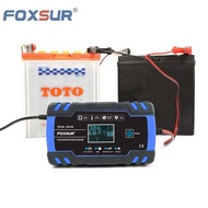 Foxsur 12V 24V 8A Motorcycle Car Pulse Repair Battery Charger UK