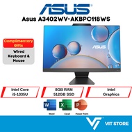 ASUS PC AIO A3402WV-AKBPC118WS i5-1335U Intel Graphics 8GB DDR4 512GB NVMe SSD 23.8" FHD W11 OSS OPI