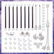 5 Pin LED Strip Connector Kit White Plastic LED Strip Connector Fit for 12Mm RGBW LED Strip Connecti