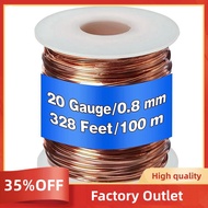 99.9% Dead Soft Copper Wire, 20 Gauge/ 0.8 mm Diameter, 328 Feet/ 100 M, 1 Pound Spool Pure Copper Wire Durable Factory Outlet