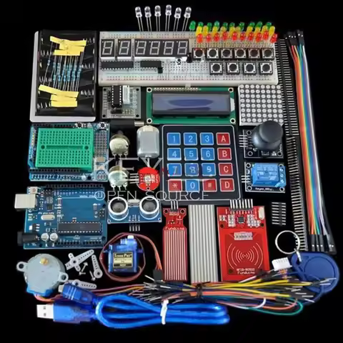 【HOT-PRICE!】Starter Kit For Arduino Uno R3 Uno R3 Breadboard And Holder Kit Step Motor / Servo Kit 1
