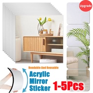 20*20*0.2cm Mirror Wall Sticker Square Acrylic Self-Adhesive Acrylic Tiles Sticker 3D Wall Decal