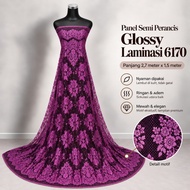 Code 6170 - Glossy Laminated Brocade Panel Fabric - GR4D3 B - Length 2.7 m Width 1.5 m - Material fo