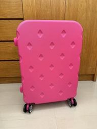 四輪行李箱 硬殼 24吋 鮮豔桃紅 海關鎖360度飛機輪