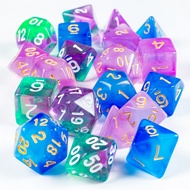 D&D Dice - Mix Color RPG Dice Set (D4, D6, D8, D10, D10%, D12, D20)
