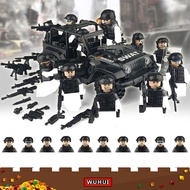 WUHUI 10+1PCS SWAT Military Army WW2 Minifigures Toy Building Kit Building Blocks Special Forces Soldiers Bricks Figures Car Weapons Armed Building Bricks for Preschool Children Ages 3+ Kids Toys Compatible with All Brands