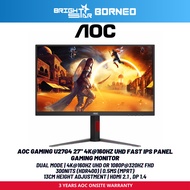 AOC GAMING U27G4 27" 4K@160HZ UHD FAST IPS Panel Gaming Monitor