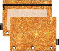 RPLIFE Zippered Binder Pouch Binder Clear Pouch, Pencil Pouch Set, Zipper Pencil Pouches Classroom, 