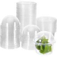 iplusmile 8 Ounce Plastic Dessert Cups with Dome Lids (with Holes), 50 Pack Clear Disposable Crystal