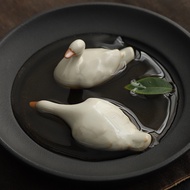 Ru Kiln Tea Pet Ornament Tea Table Tea Set Tea Play Premium Accessories Cute Duck Cover Tea Ceremony