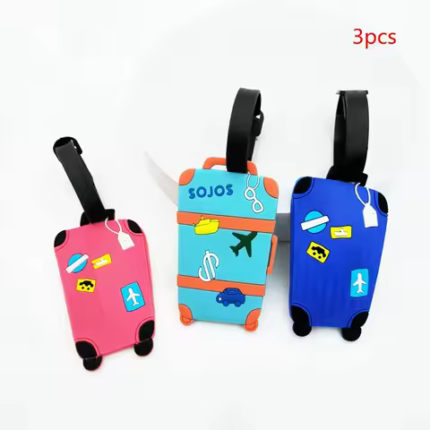 3pcs creative luggage style luggage tags, hanging tags, airport anti loss ID tags, essential for bot