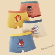 【Ready Stock】 ﹉✻ C22 4PCs Kids Underwear / Boys Brief / Children Boxer Shorts / Cartoon Marvel Underpants