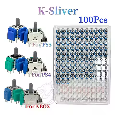 100Pcs Original K-Silver JS13 PRO+ TMR Joystick No Drift Analog Thumb Stick For PS5 PS4 Xbox Control