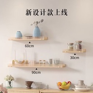 Solid Wood Shelf Wall Shelf Punch-Free Wall-Mounted Shelf Bedroom Shelf Customization