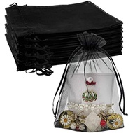TAROW Black Candy Organza Bag Drawstring Bag Gift Bag Jewelry Bag Mesh Bag, Insect Proof Bag Fruit S