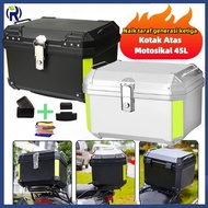 Motorcycle Top Box ABS Universal Motorcycle Storage Kotak Motosikal 45L