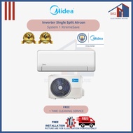Midea System 1 XtremeSave Inverter Single Split Aircon - FREE Installation & FREE 1 Time Cleaning Se