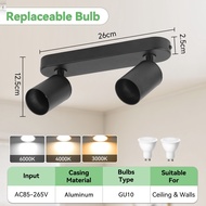 CANMEIJIA LED Track Light GU10 Spotlight 360° Rotating Ceiling Lights Replaceable Bulb Aluminum Tra