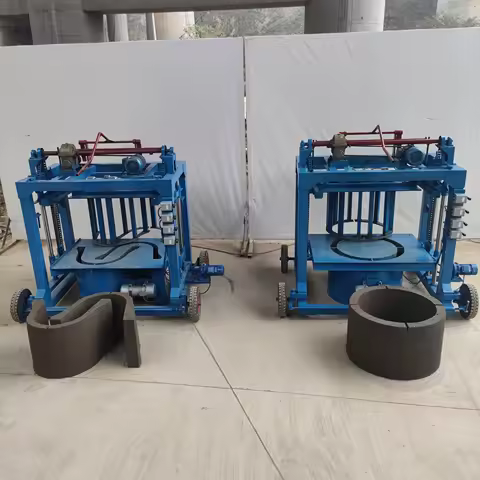 Semi-Automatic Block Making Machine with Vibrator, Electric Motor for Compact and Durable Concrete P