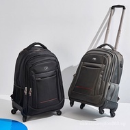 Swiss Army Knife Luggage Dual-Purpose Trolley Backpack Backpack Backpack Ultra-Light Men's Large-Capacity Luggage Bag with Wheels