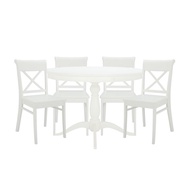 INDEX LIVING MALL ชุดโต๊ะอาหาร 4 ที่นั่ง รุ่นฟอยเออะ+มิราเบล - สีขาว