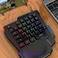 FASHIONHUBZ Single Hand Keyboard, USB Luminous One Handedly Keyboard, Portable 3 Color Backlight Min
