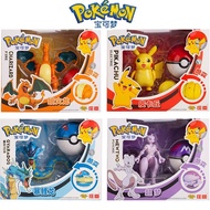Pokemon Toys Set Action Figures Pikachu/Charizard/Mewtwo/Eevee/Ash-Greninja/Lucario Transformation