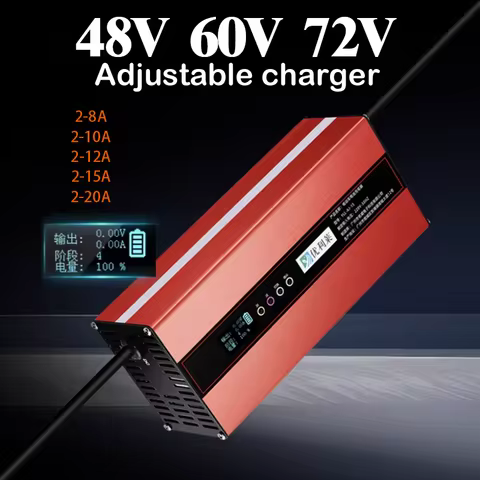 72V 20A 60V 12A 8A 48V 15A Adjust charger LCD display 54.6V 58.V 15A 58.8V 71.4V 88.2v 84V 67.2V 20A