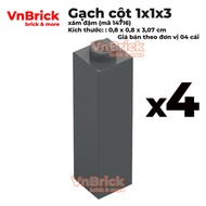 [4 Pieces] [New, REAL - Auth Products] Column tiles 1x1x3, dark gray, Dimensions: 0.8 x 0.8 x 3,07 c