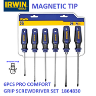IRWIN 1864830 6PCS PRO COMFORT GRIP SCREWDRIVER SET PHILLIP (+) SLOTTED (-) SETS PRO COMFORT GRIP SC