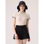 Azureway Summer Golf Clothing Women Diagonal Collar Short-Sleeved T-Shirt Korean Version Slim-Fit Women's Top Suit Anti-Flash