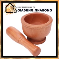 Large Wooden Pestle Set, Beautiful Wooden Mortar Set