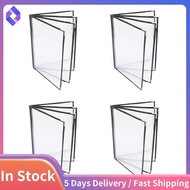 4PCS Menu Covers, Menu Covers 8.5X11Inch, Menu Holder 4 Page 8 View, Restaurant Menu Covers for A4 S