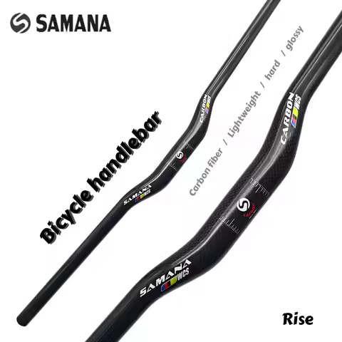 SAMANA New Mountain Bike 3K Full Carbon Fiber Handlebar Rising MTB Carbon Fiber Handlebar 31.8 * 600