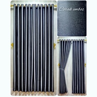 Glossy Blackout curtains with 9 waves