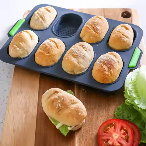 1PC Non-Stick Bread Mold Party DIY Mini Baguette Baking Tray Silicone Round Baker Baking Tool Baguet